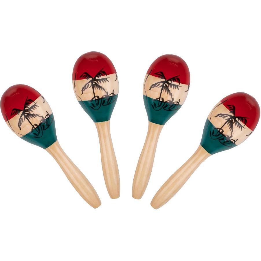 

Foraineam 4 шт. Деревянные маракасы Музыкальные Расписные Деревянные Маракасы Ручной Ударный Инструмент