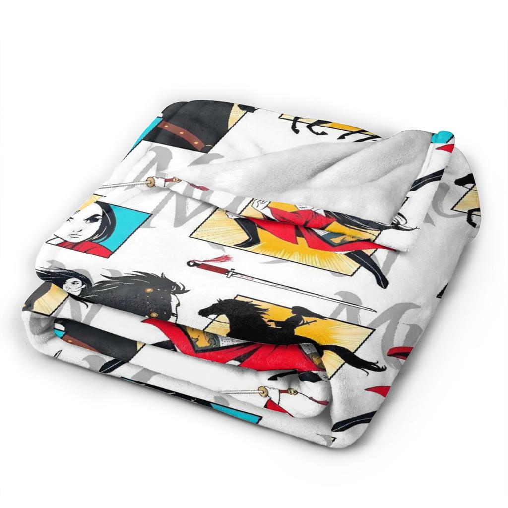 Mulan Mushu Flannel Blanket Winter Super Warm Bedding Throws for Kids Home Decor Graphic Bedspread Sofa Bed Cover