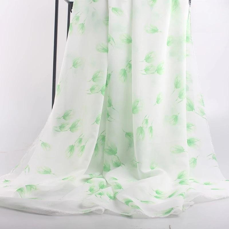 100x150cm 75D Imprimeu Leopard Șifon Material Rochie de Var cu Bretele Protecție Solară Subțire Transparentă Cădere Liberă Material Șifon Fără Șifonare