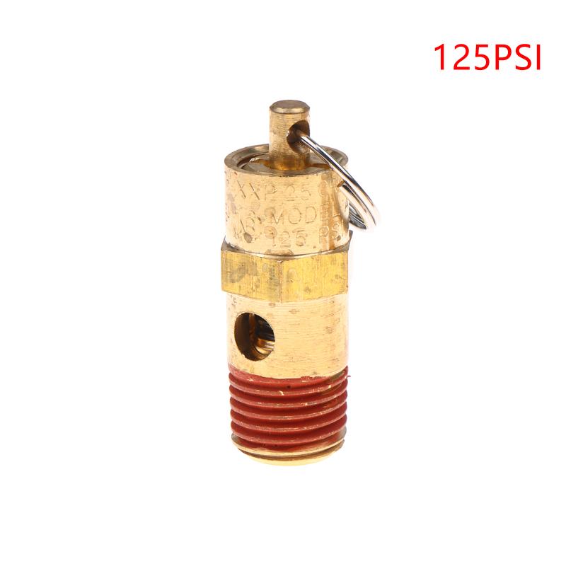 Soupape de sécurité de surpression pour compresseur d'air mâle 1/4'' NPT Raccord d'entrée fileté Soupape de pression 125Psi-270Psi Soupape de sécurité