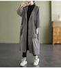 2338 Women's Plus Size Artistic Casual Trench Coat - 2026 Spring New Arrival, Mid-Length, Long-Sleeved Outerwear