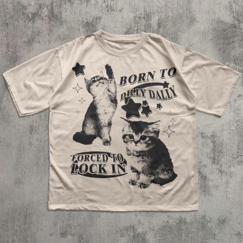 Forced To Choose Funny Y2k Cat Tshirts Cat Emoji Tshirts Silly Cat Tshirts 2000s Satirical Tshirts Cat Giftsunisex Clothing