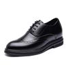 Autumn Brock Leather Shoes Men's Inner Height Increase of 6cm Men's Shoes Leather Breathable Business Dress British Pointed Wedding Shoes