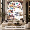 Mops (153) Temă Tapiserie Personalizată Nume Personalizat Text Tapiserie de Agățat pe Perete Decorațiune Fundal Casă
