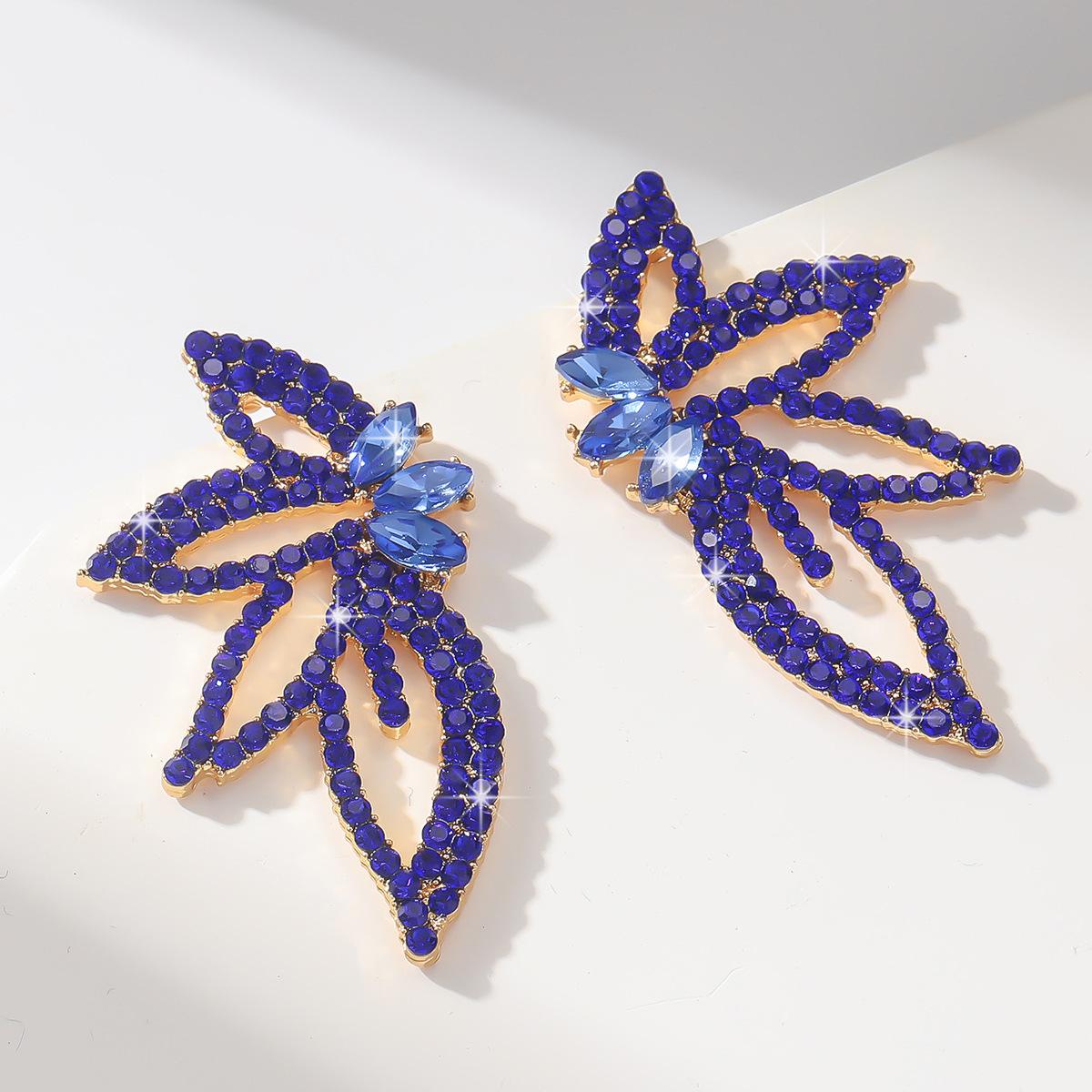 

Full Diamond Flower Earrings Fashion Exaggeration Personality Elegant Light Luxury Design Sense Earrings Earrings Women