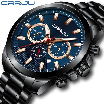 CRRJU-2286 New Men's Sports Watch Fashion Multi-functional Six-pin Stainless Steel Business Watch