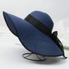 Lightweight Big Brimmed Straw Hat Breathable Woven Sun Cap Fashion Vacation Beach Cap  Outdoor