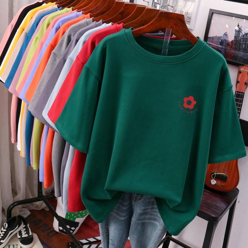 Weibliche Baumwolle L-5XL T Shirt Plus Größe T-shirt Kurzarm Frauen Top Sommer Cartoon Print Paar O Neck Übergroßen T Shirts