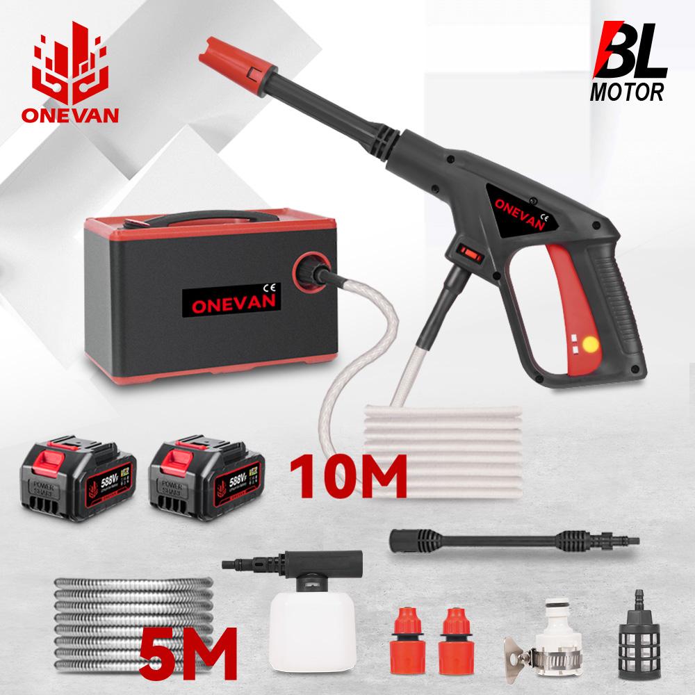 ONEVAN 220Bar Elektrisk Høytrykksspyler 2i1 Trådløs Bilvasker Sprøytepistol Hagerengjøringsverktøy For Makita 18V Batteripin