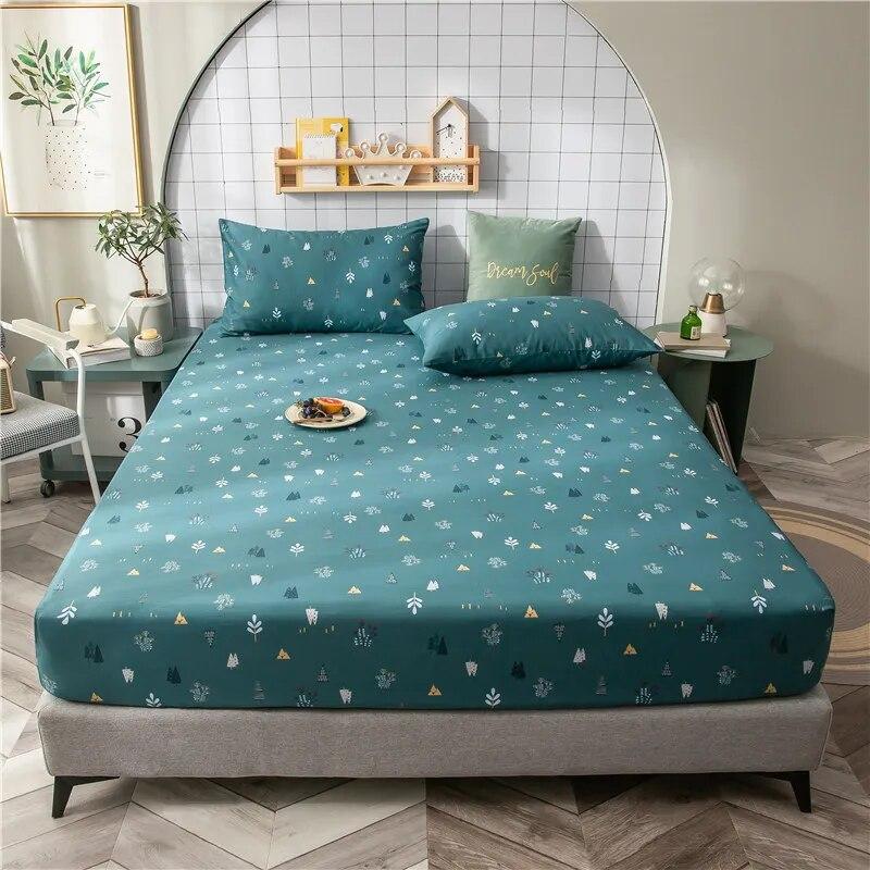 100% Cotton Printed Single-Layer Bed Sheet, Soft And Comfortable Bed Sheet And Mattress Cover Fixed By Elastic Band.