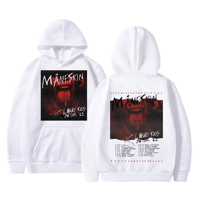 Maneskin Louds Kids Gets Louder Tour Hoodie Unisexs Hip Hop Streetwear Male Oversized Sweatshirt Unisex Women Punk Rock Band Hoodies
