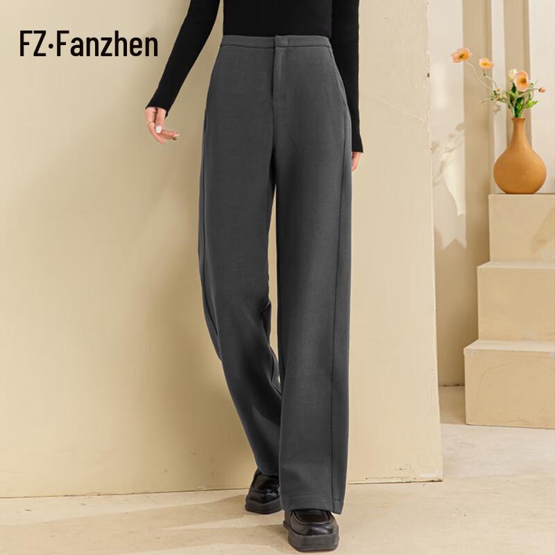 

Women s High-Waisted Wool Blend Wide-Leg Trousers 27