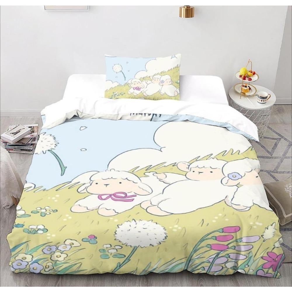 Conjuntos de Cama de Microfibra, Motivo Animal de Desenho Animado 3D, Roupa de Cama Infantil com Zíper Decoração de Quarto Capa de Edredom para Adolescentes Adulto
