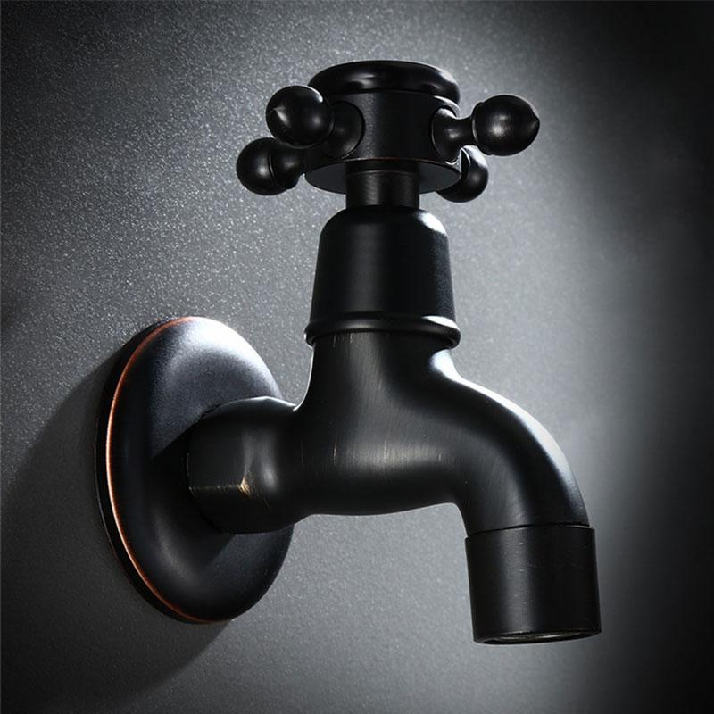 Brass Antique Black Outside Tap Washing Machine Faucet Toilet Decorative Outdoor Garden Faucet MW001