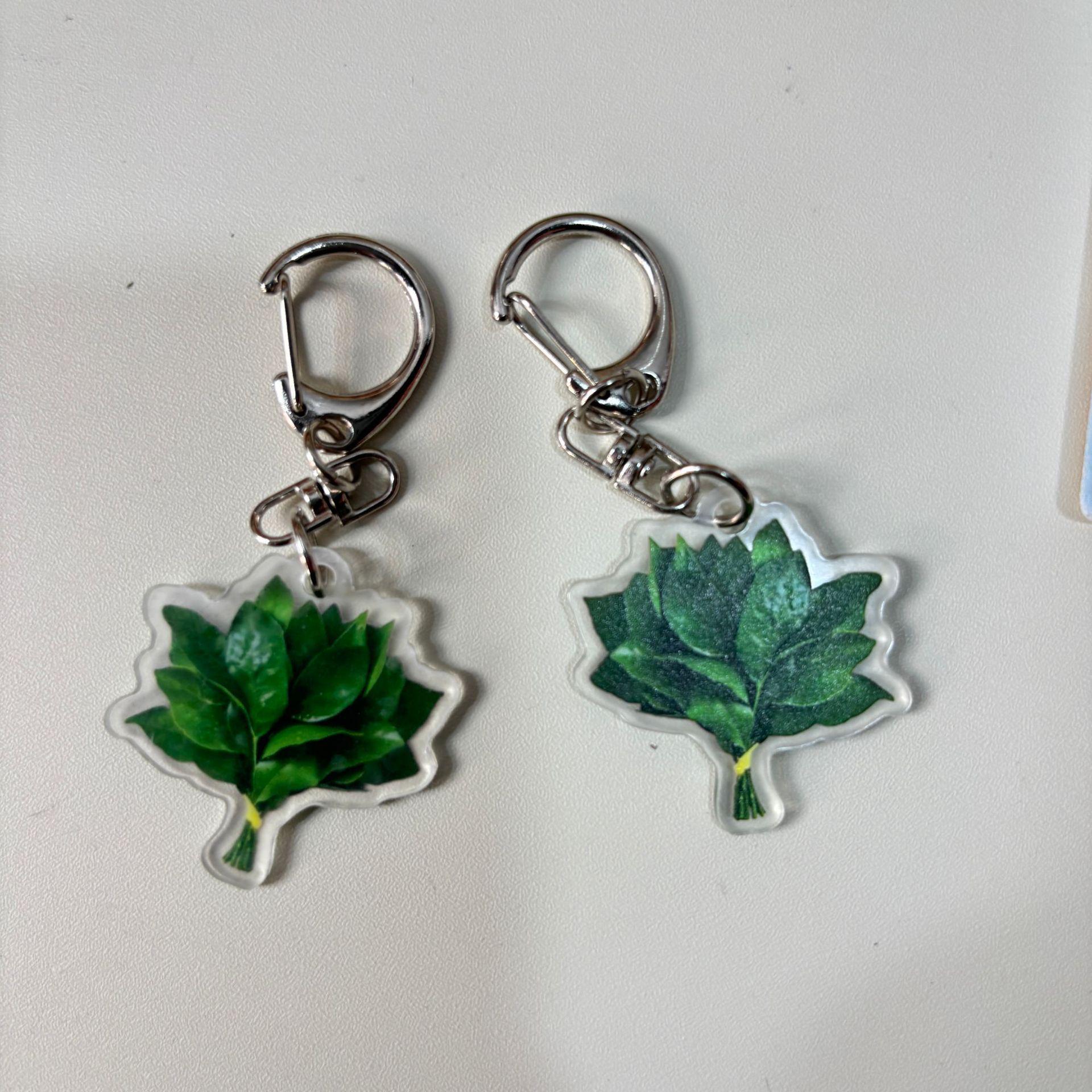 Acrylic Yuzu Leaf Pendant & Backpack Pencil Case Gift Set