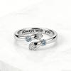 Trendy Adjustable European-American Double Ring with Inlaid Diamonds