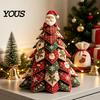 Patchwork Tree Crafting Supplies DIY Quilted Christmas Kit, 3D Fabric Craft Set for Project Beginners, Handmade Tabletop Holiday Decor with