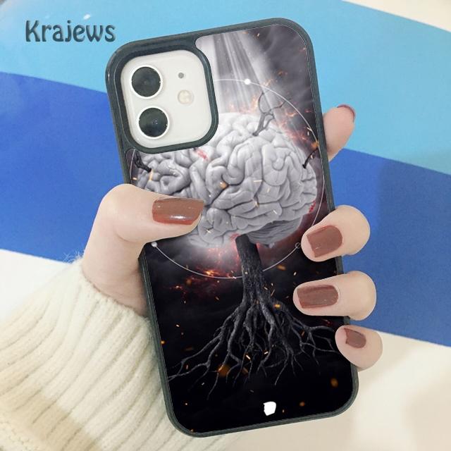 Krajews Anatomy Brain Soft Phone Case Cover For iPhone 18 17 Air 16 15 14 plus 11 12 13 pro max coque Shell Fundas