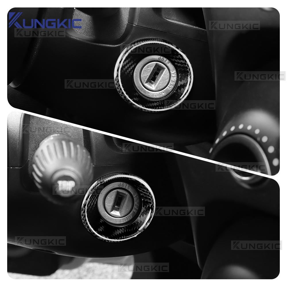 For Abarth 595 595C 695 695C 2016 2017 2018 2019 2020-2024 Real Dry Hard Carbon Fiber Sticker LHD RHD Car Ignition Key Frame