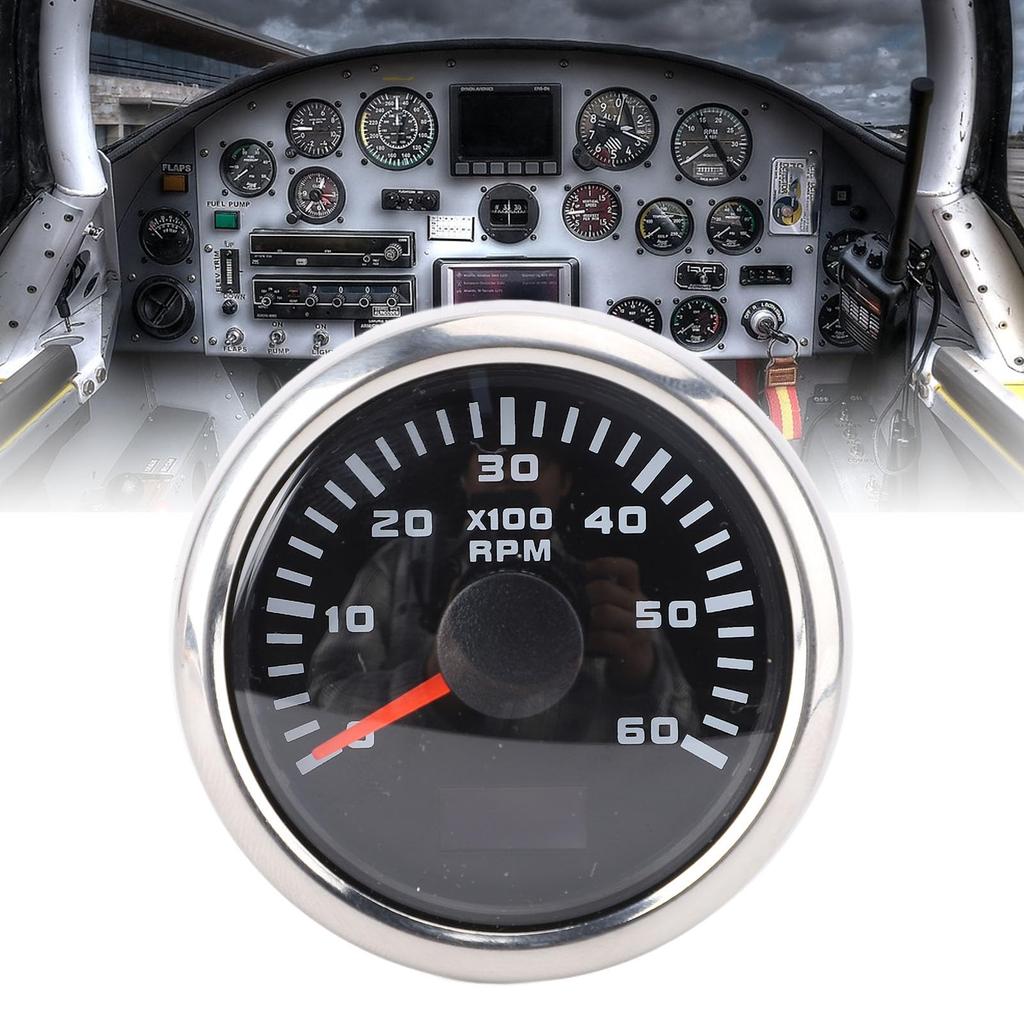Denash 52mm /2" Tachometer, Tachometer for 6000rpm Gasoline Engines with 7 Backlight Colors, 9-32V