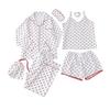 Women'S 7-Piece Satin Pajama Set Sexy Cami Top Button Down