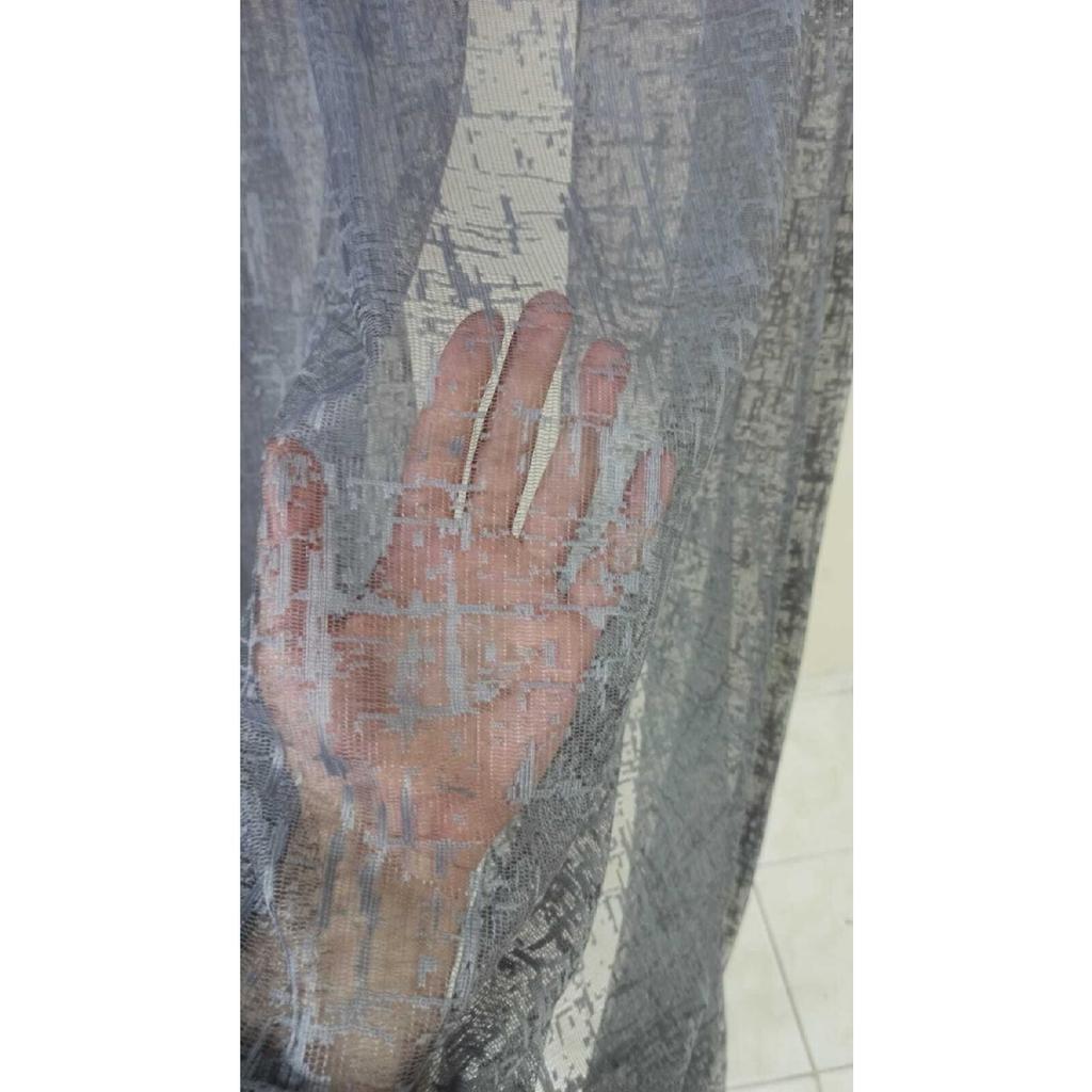 Bügelgrauer grauer Shandy-gemusterter Tüllvorhang 1x2 Plissee-Vorhang für Flur, Küche, Balkon