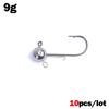 1 OUTKIT 10pcs Double Ring Head Jigs Hook Round Ball Jig Head Hook DIY Weedless Long Shank Secondary Hooks For Soft Worm Fishing