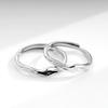 Anelli Coppia Stella & Luna in Argento Sterling 999 - Design Aperto Regolabile per Uomo & Donna