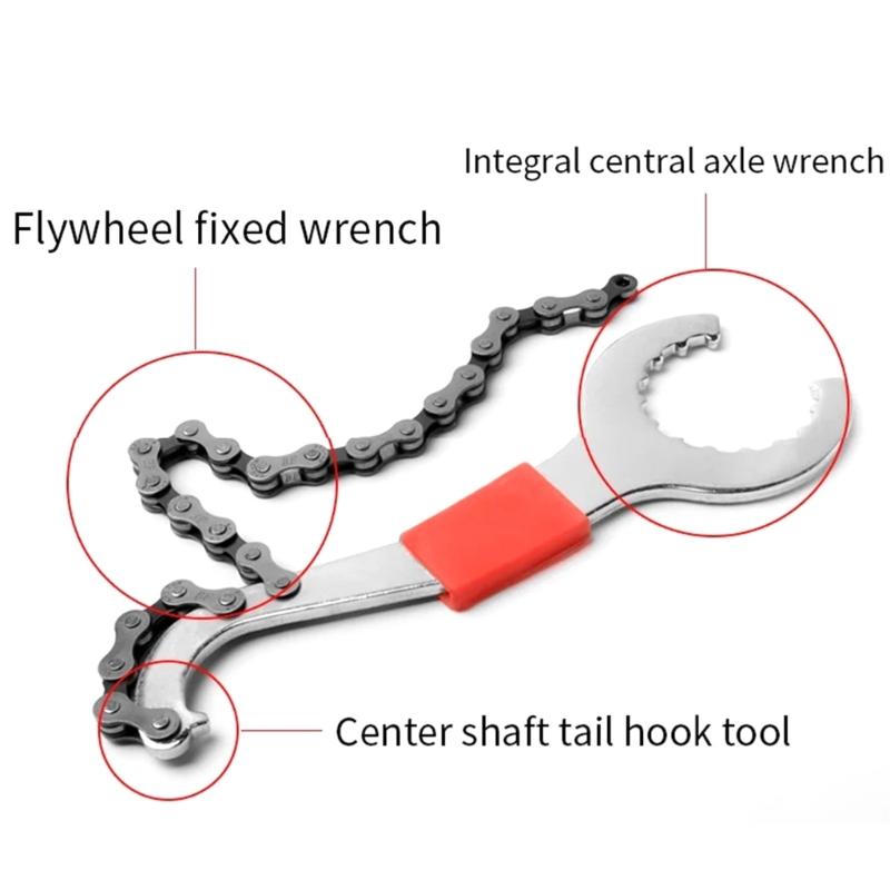 Bicycles Cassette Flywheel Removal Tool with Chain Whip Road Bike Chain Spanners For Smooth And Quick Bike Maintenance