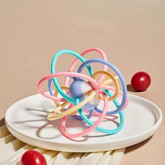 Sensoryczna piłka dla niemowląt, gryzaki dla dzieci w wieku 0-3 lat, miękka plastikowa piłka do gryzienia, zabawka do treningu chwytu ręką, piłka grzechotka