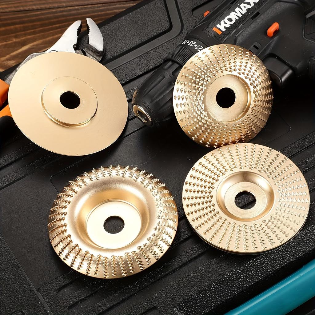 4pcs 4-inch 22 Hole Wood Polishing Disc Angle Grinder Polishing Disc Wood Tool Polishing Wheel Woodworking Polishing Disc Piercing Disc