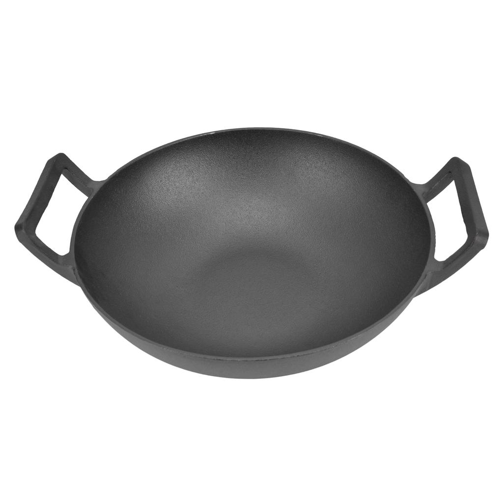 Cast Iron Grill Pan Thickened No Coating Nonstick Cookware Dual Handles Frying Pan 32cm Frying Wok