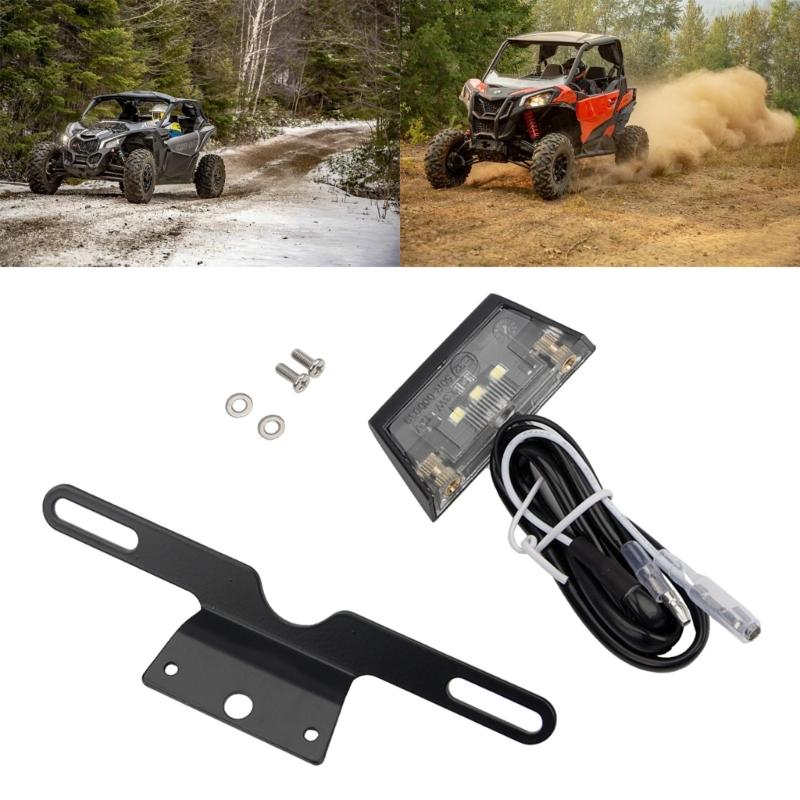 Lâmpada de Placa de Licença Multifuncional para Motocicleta com Suporte Suporte para Lanterna Traseira Lâmpada de Placa de Licença de Alumínio com Moldura para Motos