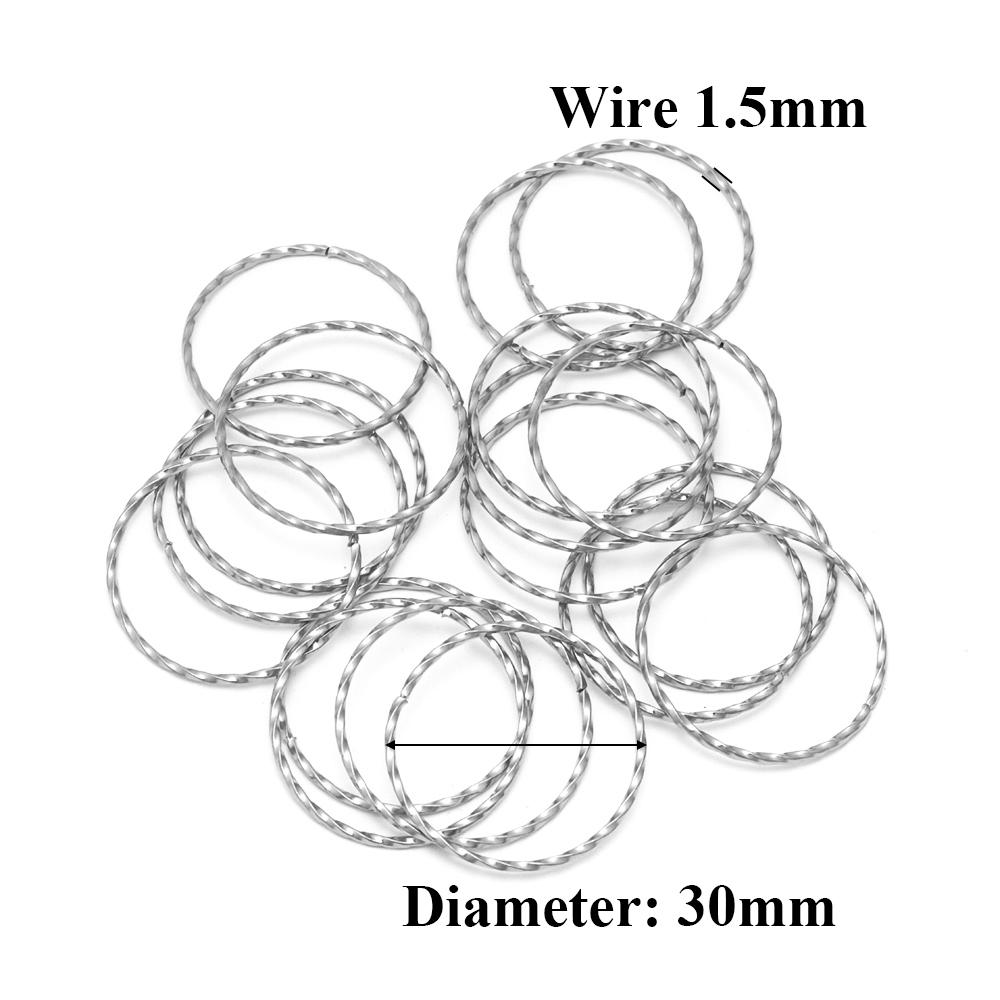 10pcs Stainless Steel Gold Earrings Rings Spiral Round Twisted Big Circle Ear Wire Hoops Pendant Connectors DIY Jewelry Findings
