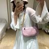 Trendy Korean Style Mini Bag For Women Chic Soft Pu Fabric Shoulder Purse