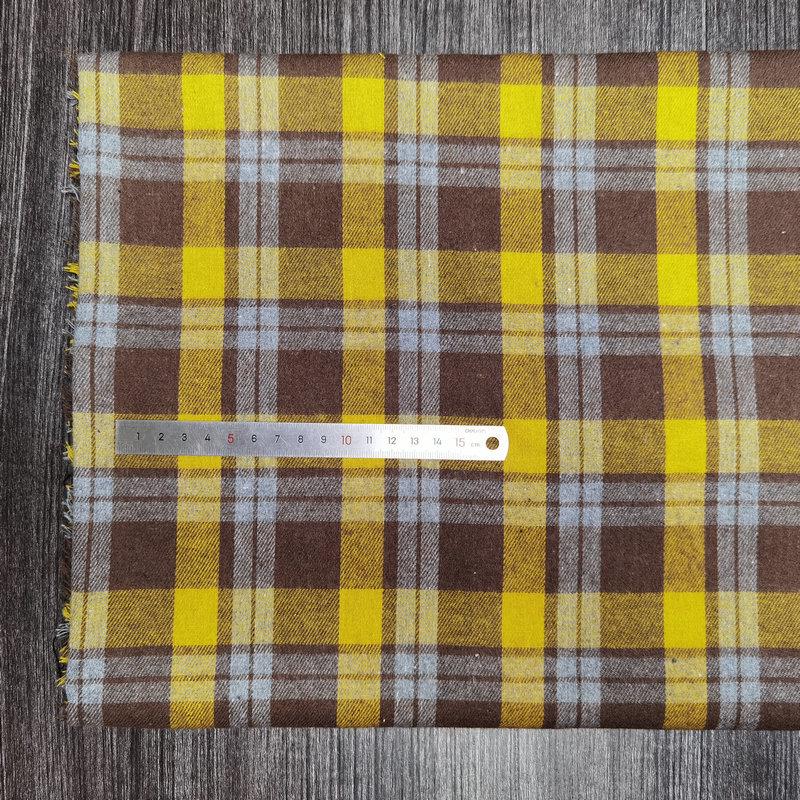 Spot Color-Woven Plaid Jacquard Fabric for Children's Autumn/Winter Brushed Polyester-Cotton Shirts