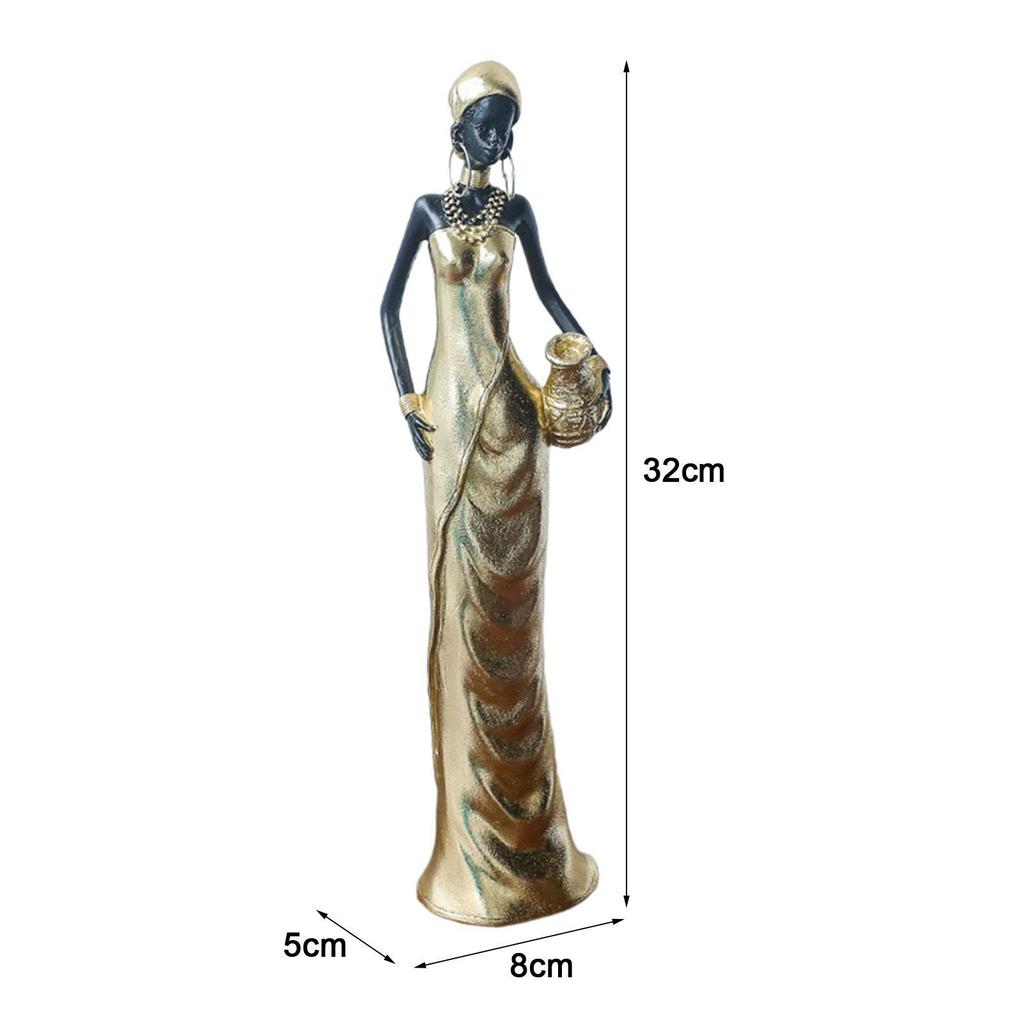 African Sculpture Collectible Art Piece Vintage Women Figure Tabletop Ornament