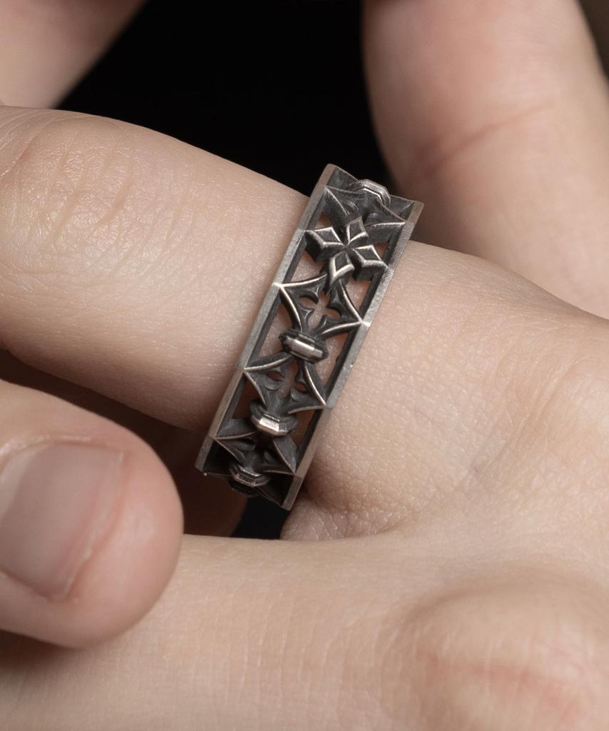 Vivus Ventana Bold Antique Silver Ring