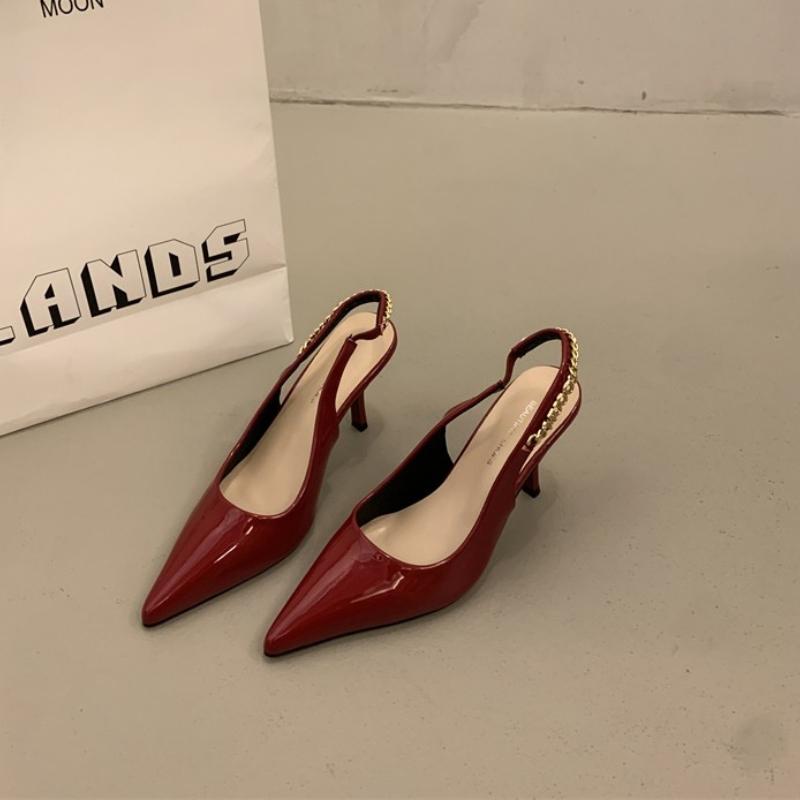 Fashion 2025 Women Shoes Pumps Sandals Spring Fashion Pointed Toe Slingbacks Female Footwear Summer Ladies Shallow Shoes High Heels
