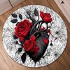 1pc Heart-shaped Flower Round Rug: Decorative Floor Mat for Living Room, Bedroom or Office, Non-slip, Crystal Velvet