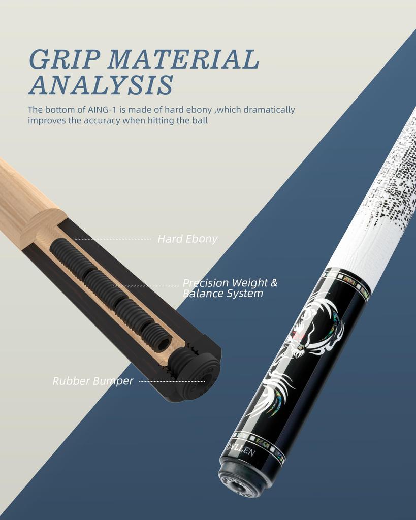 KONLLEN Carbon Fiber Pool Low Handcrafted Inlay Billiard Professional Billiard Pool Cue Stick for Adults Cue, Deflection, Cue, 147cm, 12.5mm,