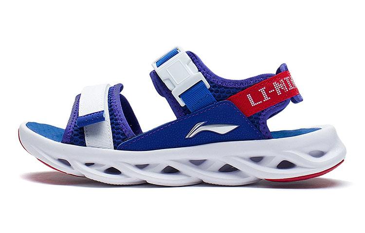 Li Ning YOUNG Sports Life Collection Breathable Children s Sandals Dark Royal Blue Teenagers YKUS004-5 33