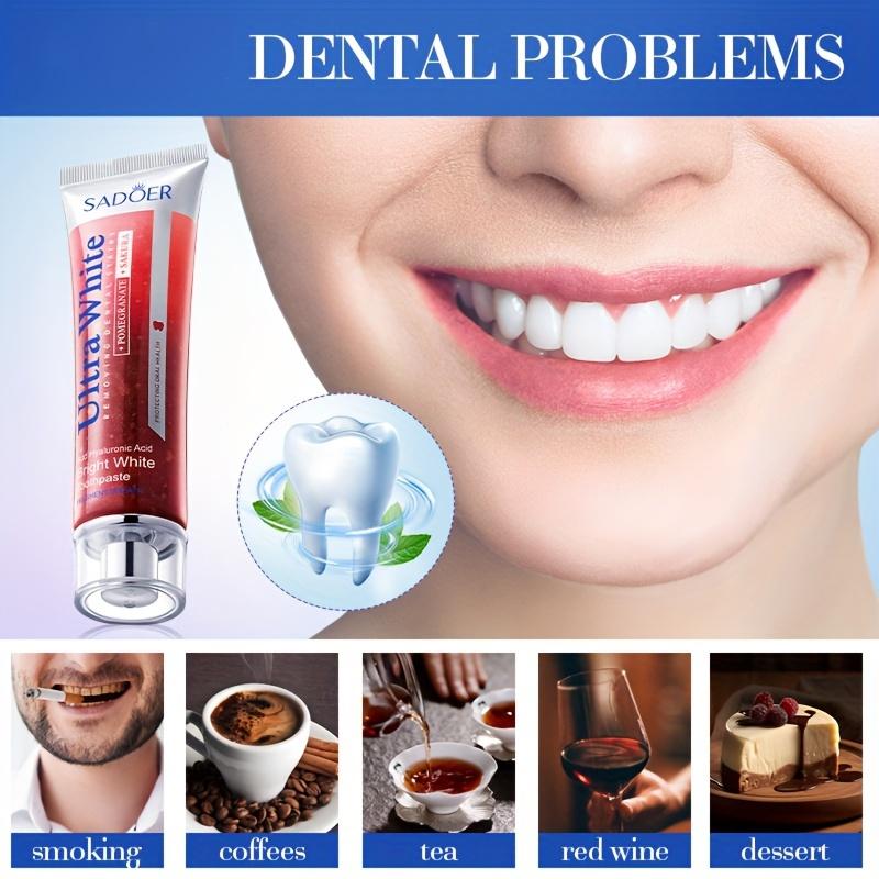 Pomegranate Sakura Blossom Whitening Toothpaste, Fresh Breath, Clean The Mouth, Removing Dental Stains , Protect The Gums, Fluoride Free Toothpaste