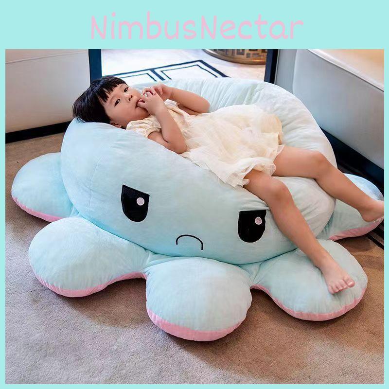 Plush Octopus Pillow With Reversible Face For Living Room Decor And Kids Comfort
