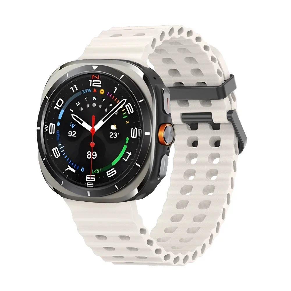 Sport Band For Samsung Galaxy Watch Ultra 47mm silicone Bracelet NO Gaps Ocean Watchband Accessories aquatics Watch7 47 mm Strap