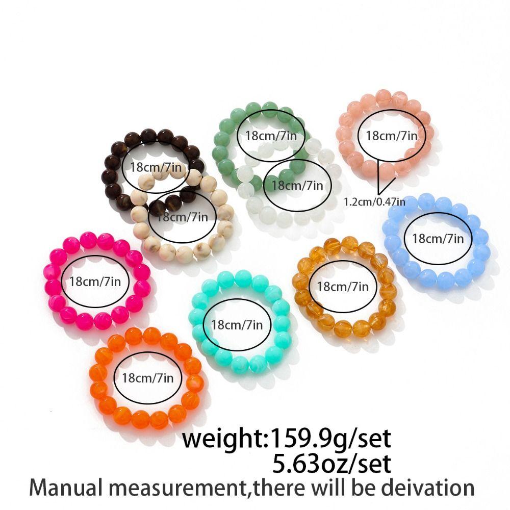 4Pcs Stackable Beads Bracelet Set Multicolor Cuff Bracelet Set New Round Bangles  Women