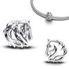 Original 925 Silver Seahorse Horseshoe Four Leaf Clover Pendant Beads Fit DIY Women's Necklaces Bracelets Jewelry Gifts