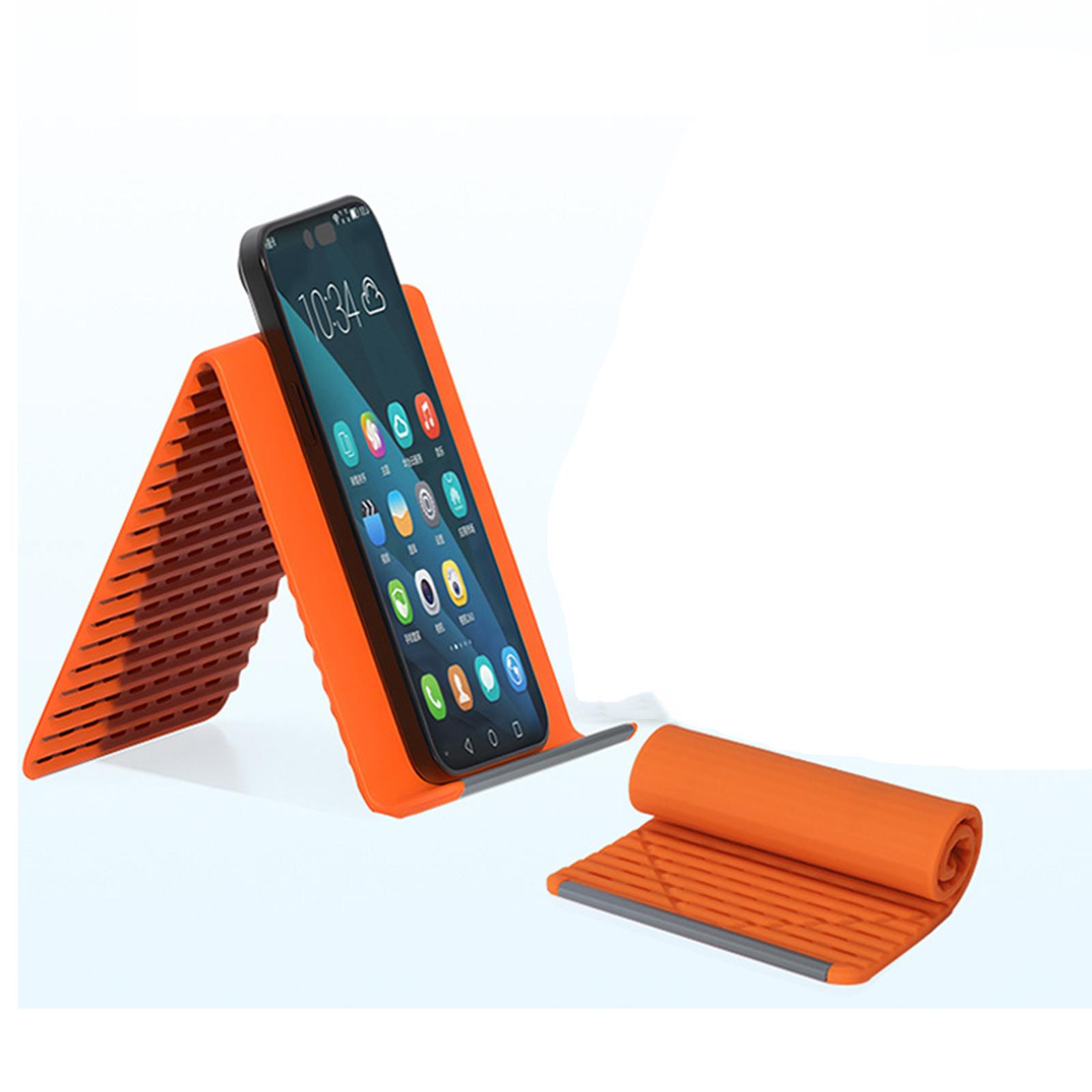 Держатель для мобильного телефона Силиконовый Настольный Гибкий Складной Деформируемый Держатель Дорожный Портативный One Size оранжевый