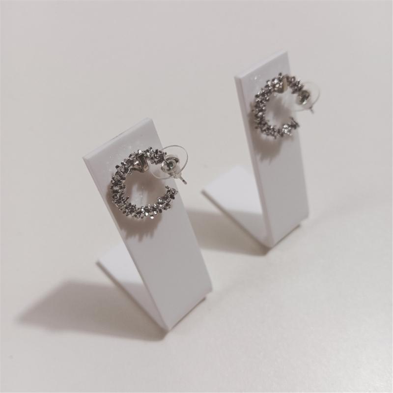 Pack Of 10 Acrylic Earring Display Stands Elegant White Jewelry Organizers Ear Accessories Rack for Home Or Retail Use