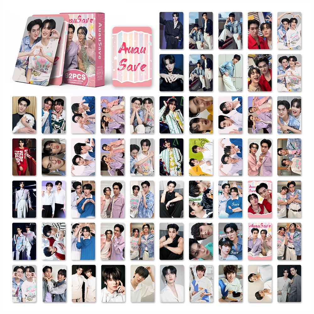 Set de 92 Cartes LOMO Star AuauSave de Thaïlande - Cartes Photo Holographiques CP Auau & Save de Drama avec Autocollants